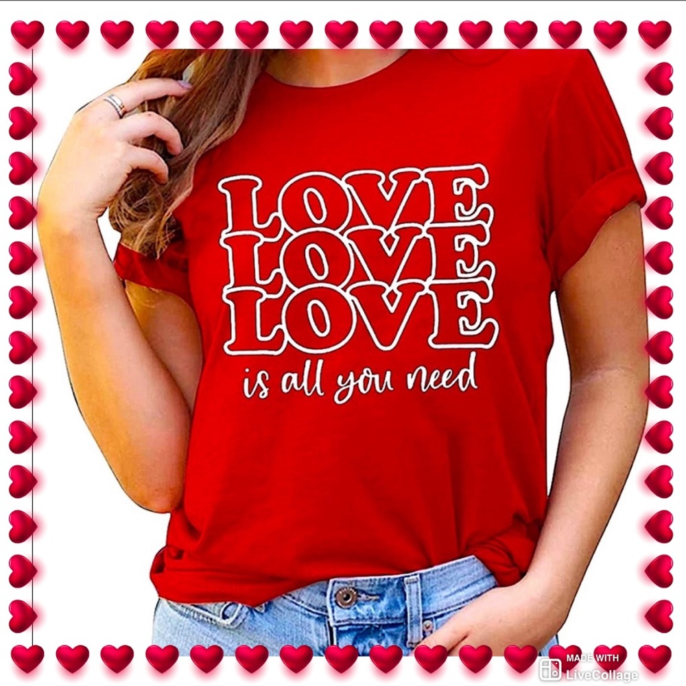 ❤️LOVE is All You Need S-2X  , Women’s Valentine’s Day top - Picture 2 of 6